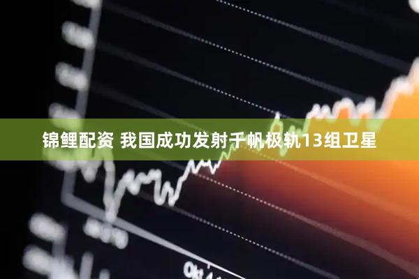 锦鲤配资 我国成功发射千帆极轨13组卫星